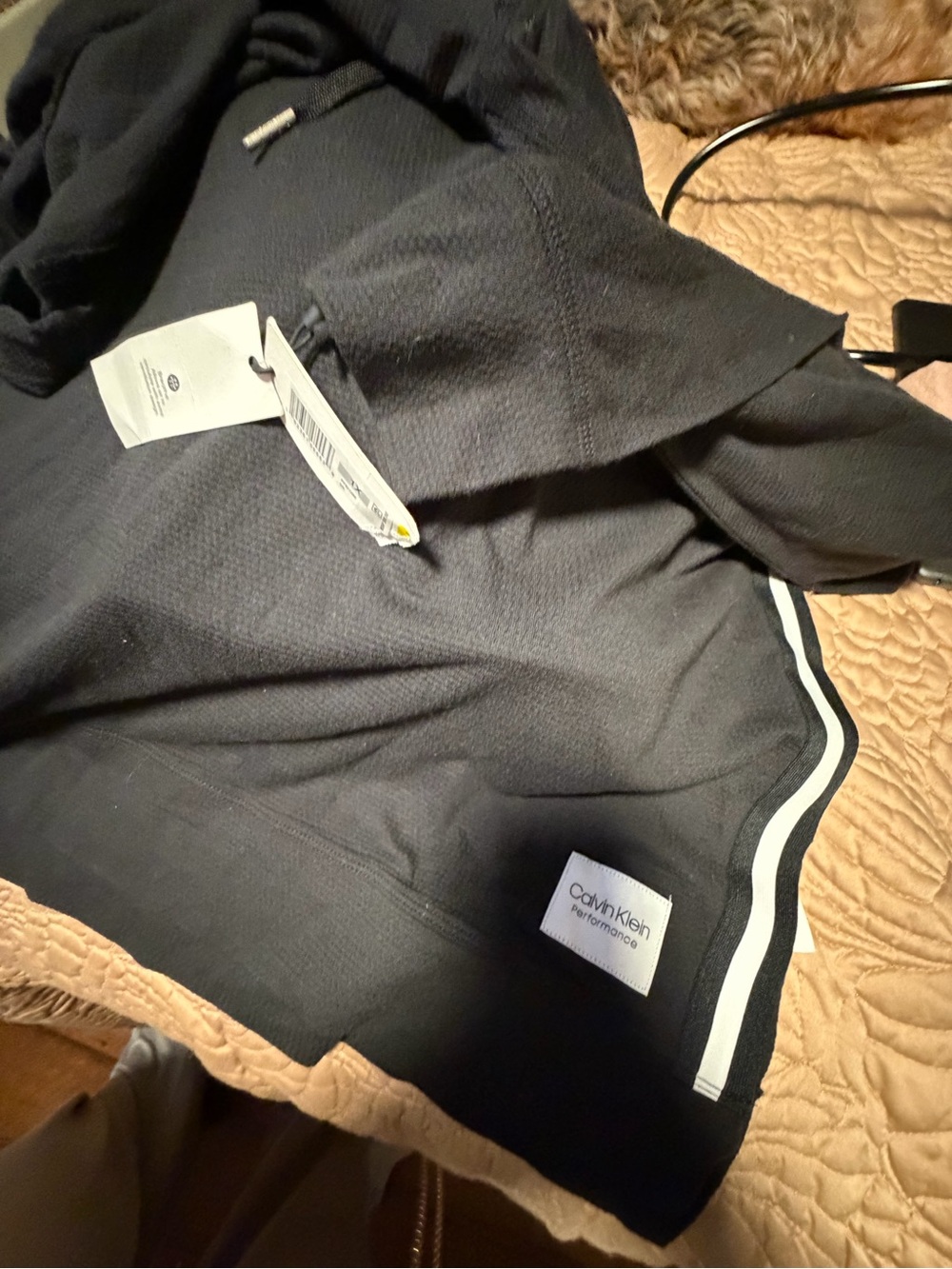 Calvin Klein Black Hooded Sweatshirt with White Trim